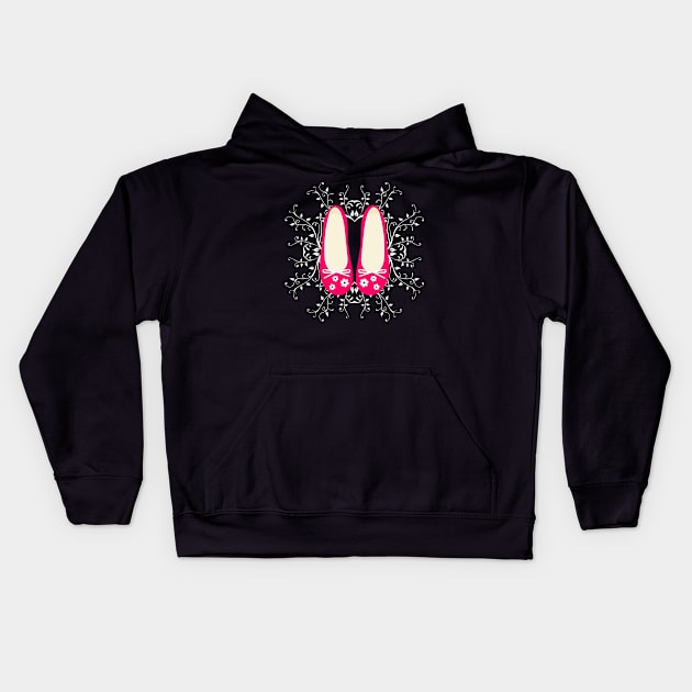 The cutest hot pink ladies pumps with mandala design Kids Hoodie by Mayathebeezzz